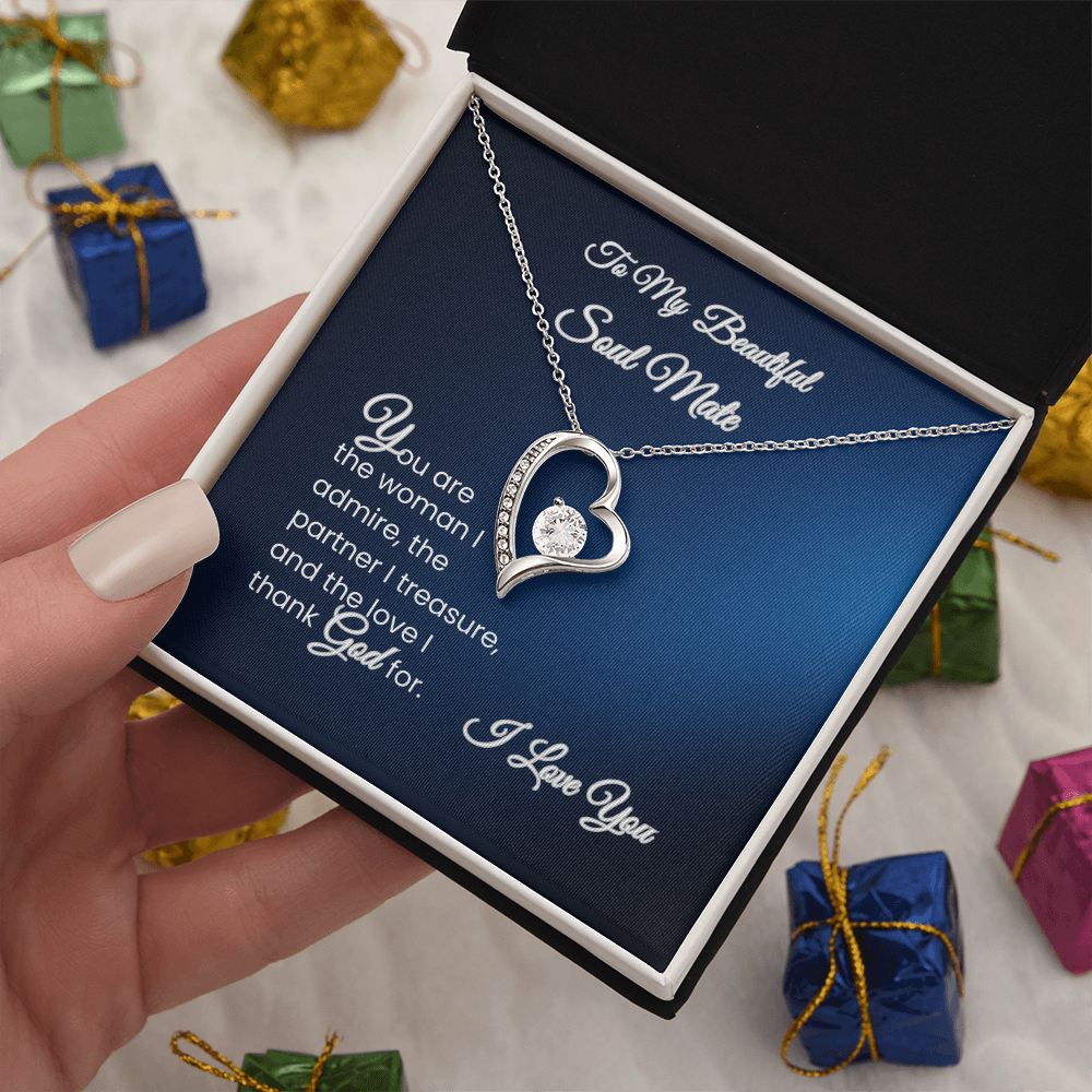 To My Beautiful Soul Mate – Forever Love Necklace Gift for Wife