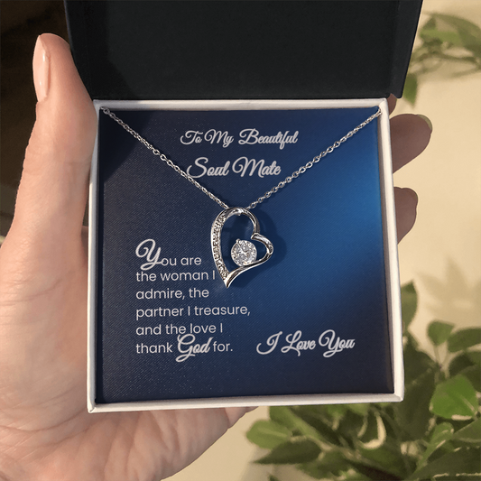 To My Beautiful Soul Mate – Forever Love Necklace Gift for Wife