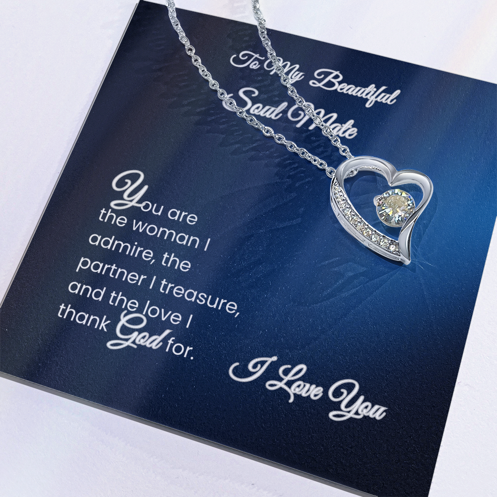 To My Beautiful Soul Mate – Forever Love Necklace Gift for Wife