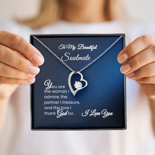 To My Beautiful Soulmate Necklace – Forever Love Gift for Wife