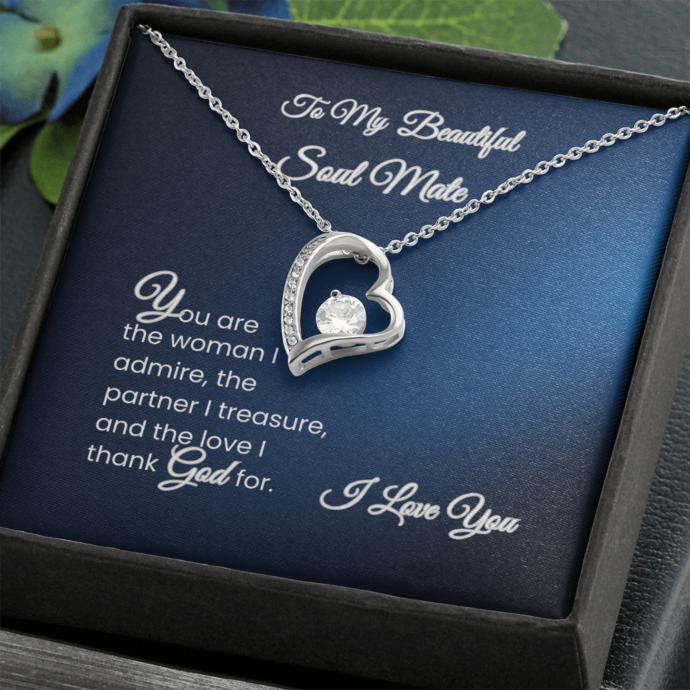 To My Beautiful Soul Mate – Forever Love Necklace Gift for Wife