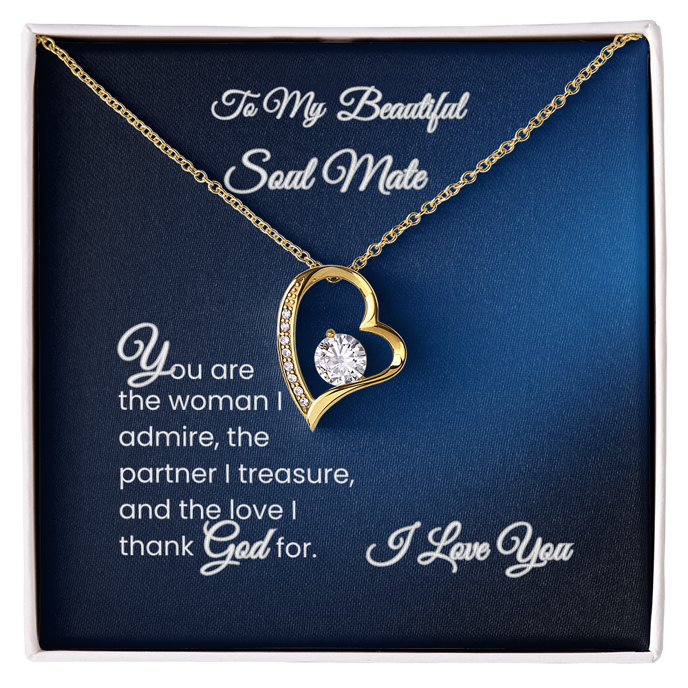 To My Beautiful Soul Mate – Forever Love Necklace Gift for Wife