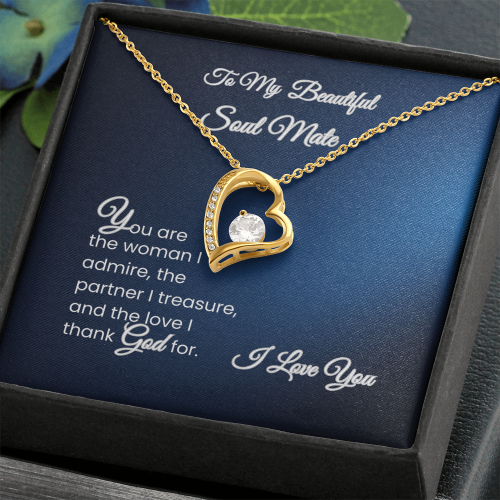 To My Beautiful Soul Mate – Forever Love Necklace Gift for Wife