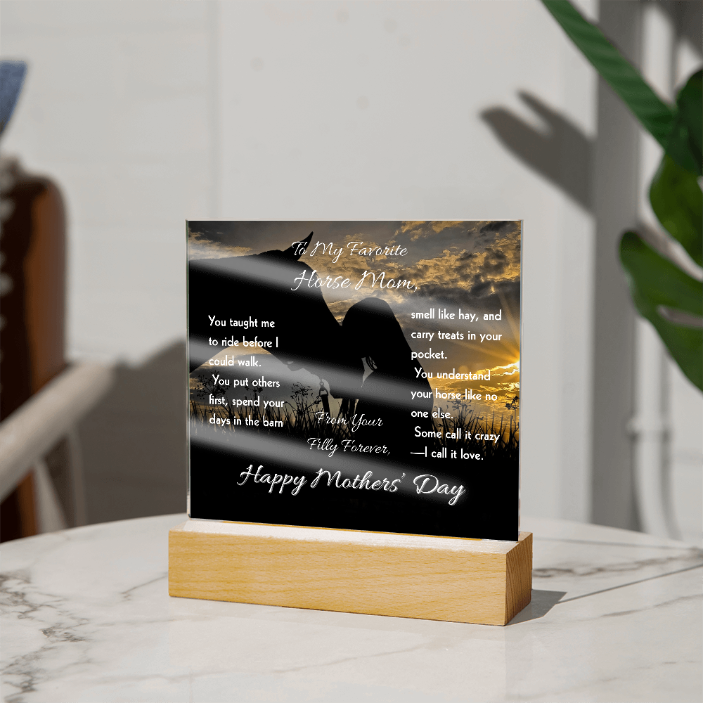 To My Favorite Horse  Mom Acrylic Plaque – Mother's Day Horse Gift