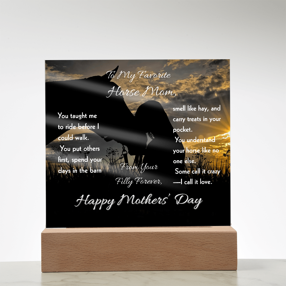 To My Favorite Horse  Mom Acrylic Plaque – Mother's Day Horse Gift