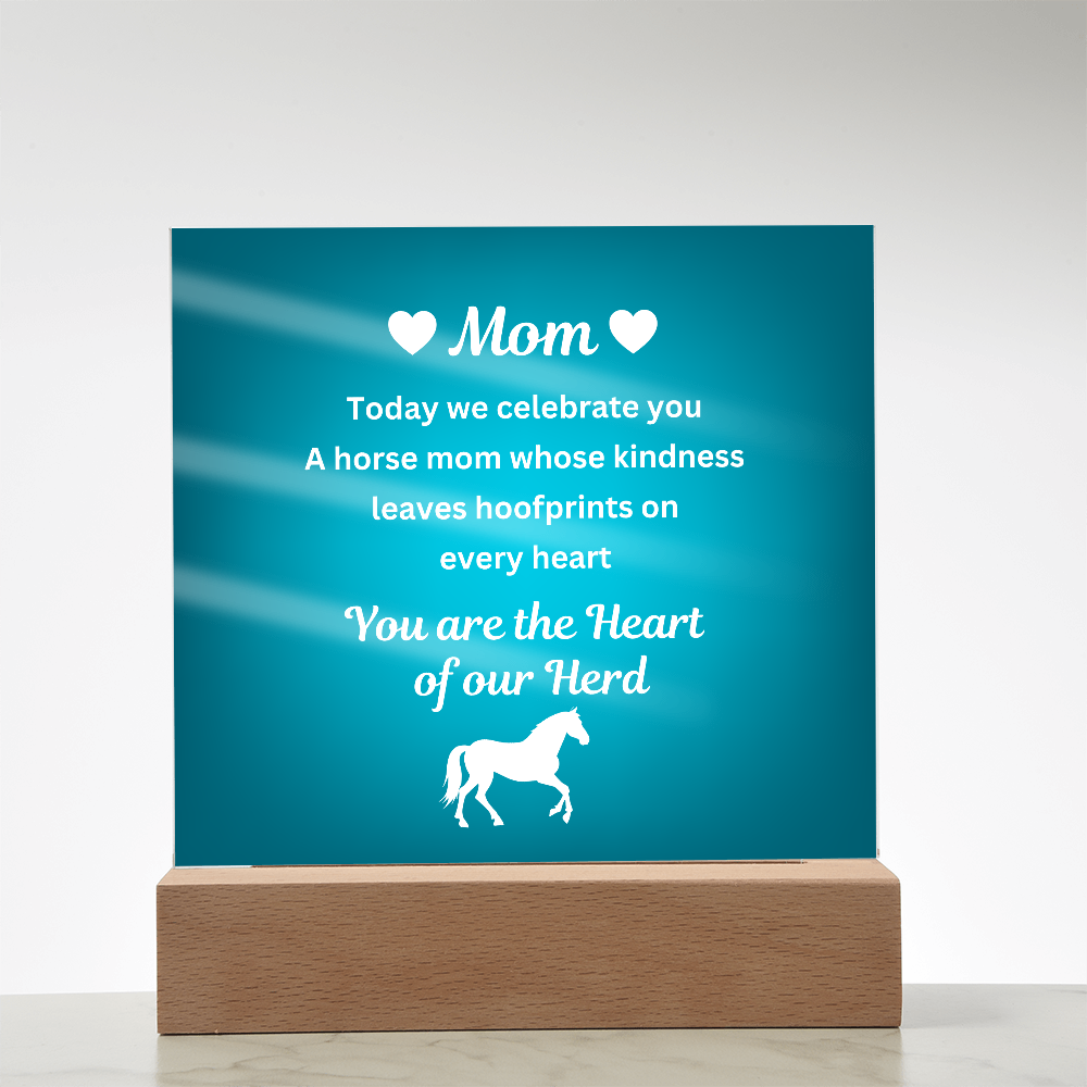 To My Horse Mom – Heart of Our Herd Acrylic Plaque | Horse Lover Mother's Day Gift