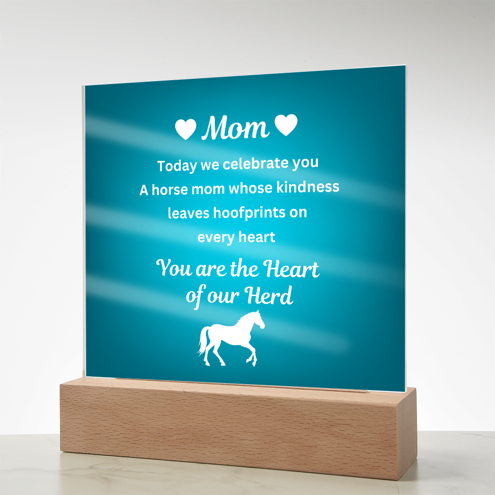 To My Horse Mom – Heart of Our Herd Acrylic Plaque | Horse Lover Mother's Day Gift