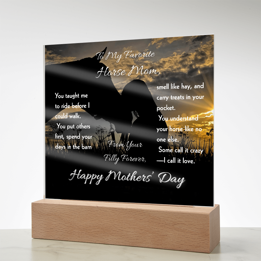 To My Favorite Horse  Mom Acrylic Plaque – Mother's Day Horse Gift