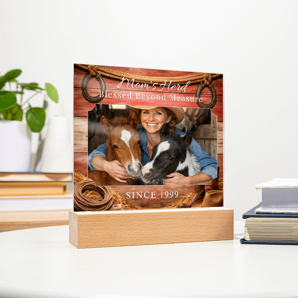 Mom's Herd Blessed Beyond Measure Photo Plaque – Personalized Horse Gift