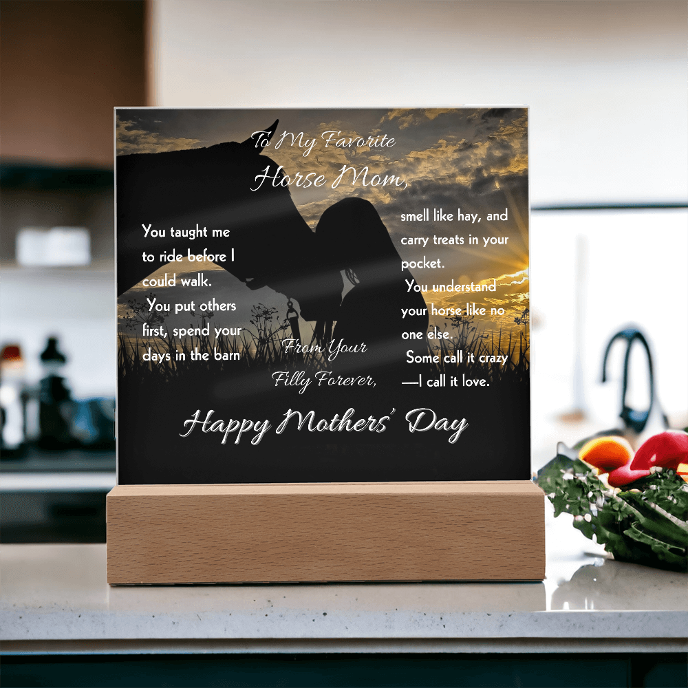 To My Favorite Horse  Mom Acrylic Plaque – Mother's Day Horse Gift