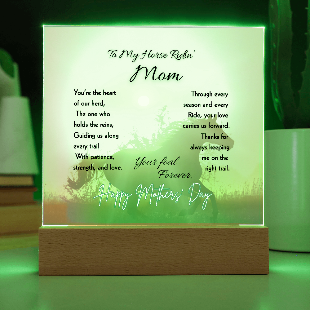 To My Horse Ridin' Mom Acrylic Plaque – Mother's Day Horse Gift
