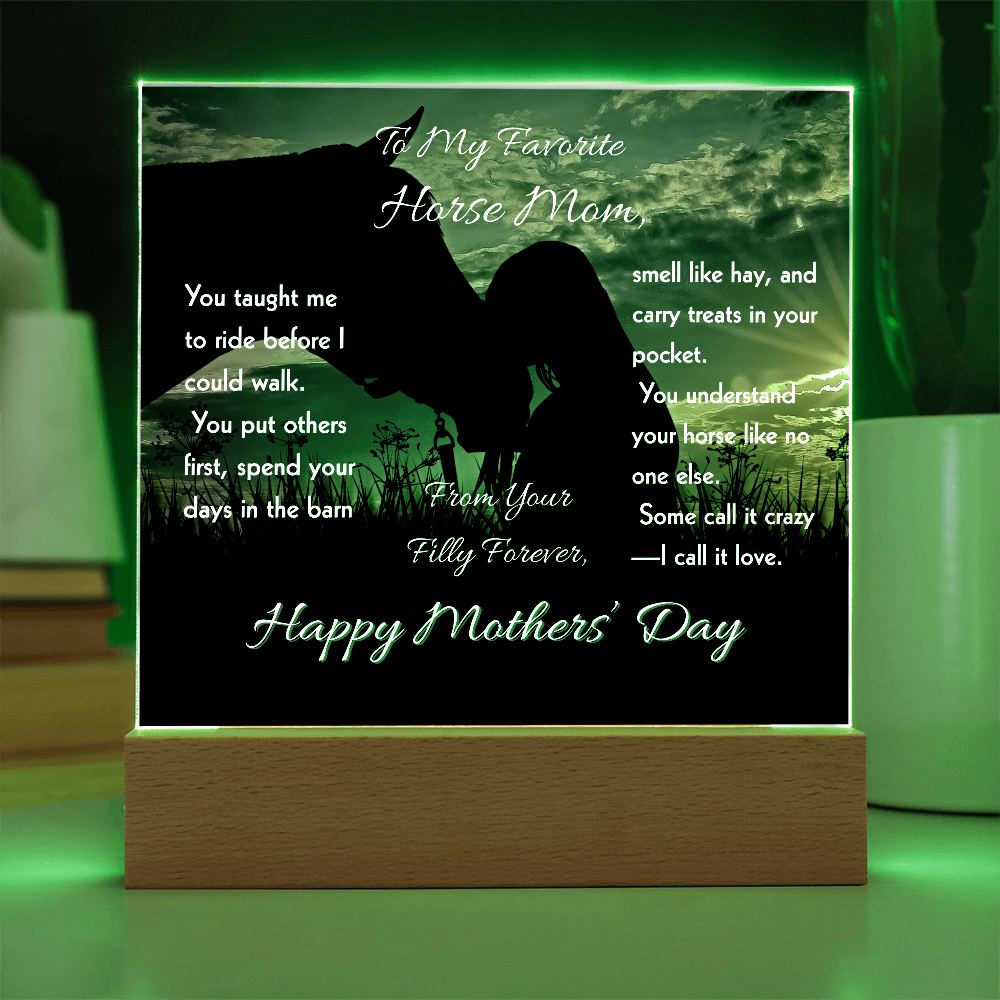 To My Favorite Horse  Mom Acrylic Plaque – Mother's Day Horse Gift