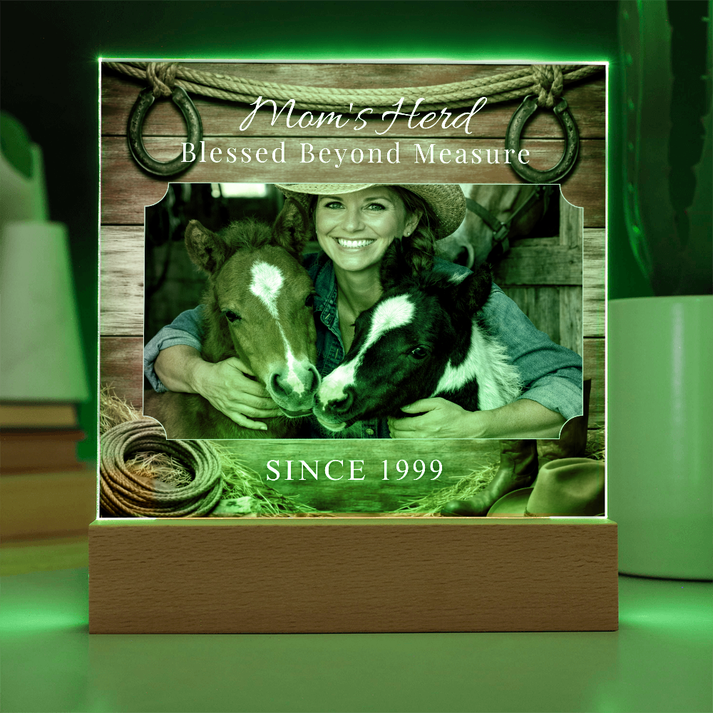 Mom's Herd Blessed Beyond Measure Photo Plaque – Personalized Horse Gift