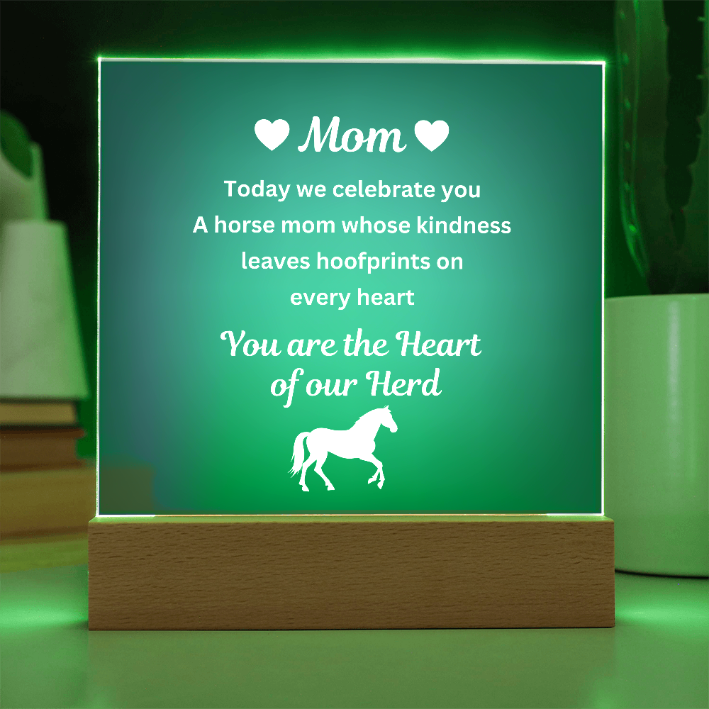 To My Horse Mom – Heart of Our Herd Acrylic Plaque | Horse Lover Mother's Day Gift