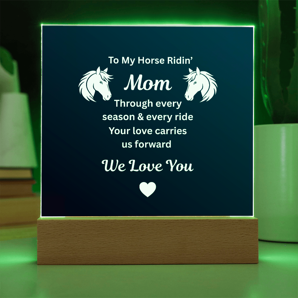 To My Horse Ridin' Mom Acrylic Plaque – Mother's Day Gift for Horse Lover Mom