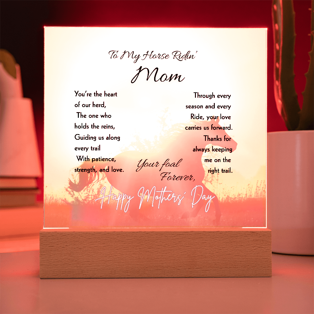 To My Horse Ridin' Mom Acrylic Plaque – Mother's Day Horse Gift