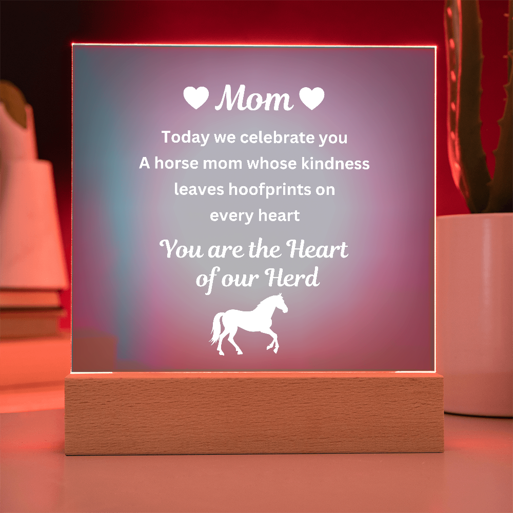 To My Horse Mom – Heart of Our Herd Acrylic Plaque | Horse Lover Mother's Day Gift