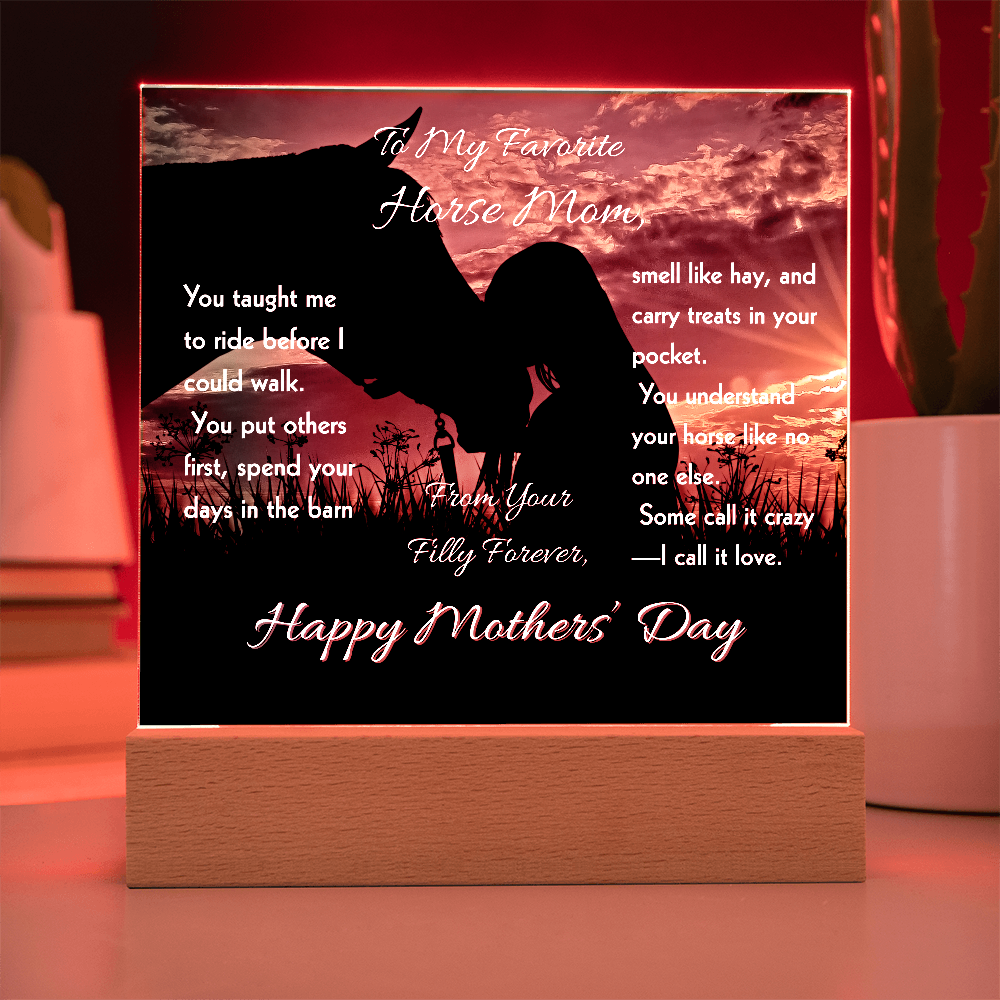 To My Favorite Horse  Mom Acrylic Plaque – Mother's Day Horse Gift