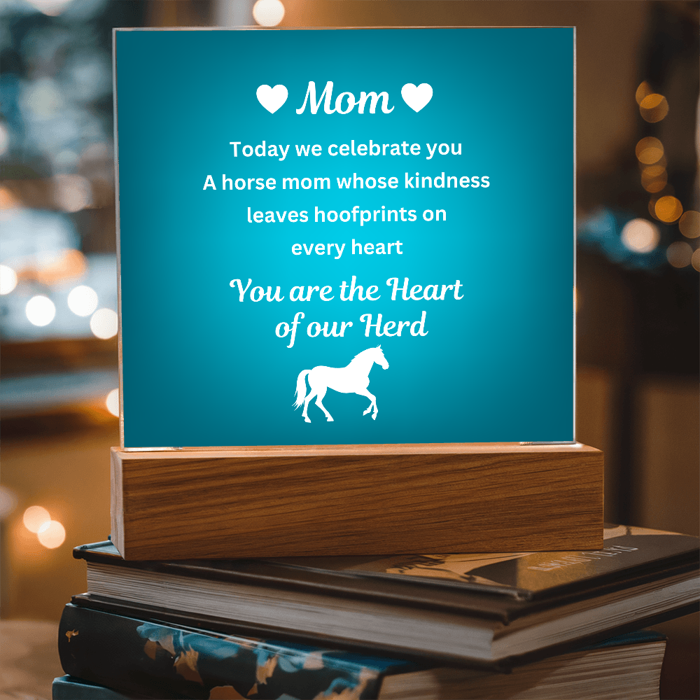 To My Horse Mom – Heart of Our Herd Acrylic Plaque | Horse Lover Mother's Day Gift