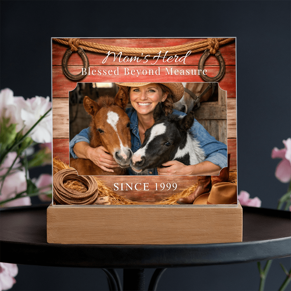 Mom's Herd Blessed Beyond Measure Photo Plaque – Personalized Horse Gift