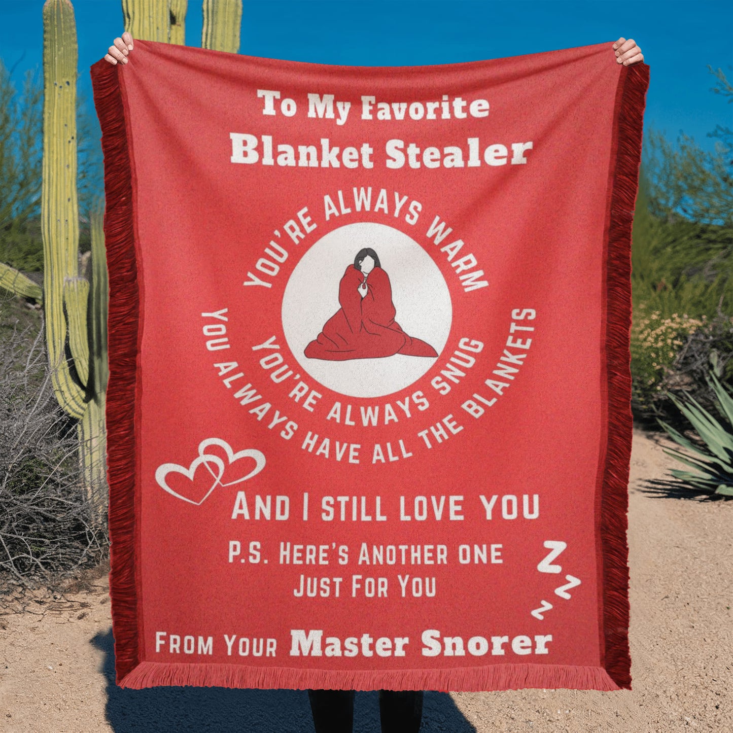 To My Favorite Blanket Stealer Woven Blanket – Funny Romantic Throw Gift for Couples