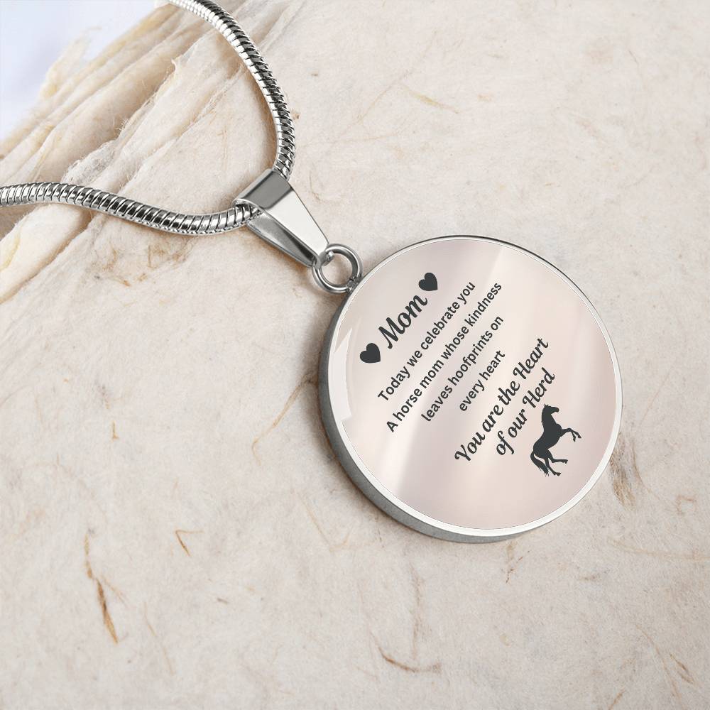 Horse Mom Necklace Gift – Heart Of Our Herd Jewelry for Mother’s Day