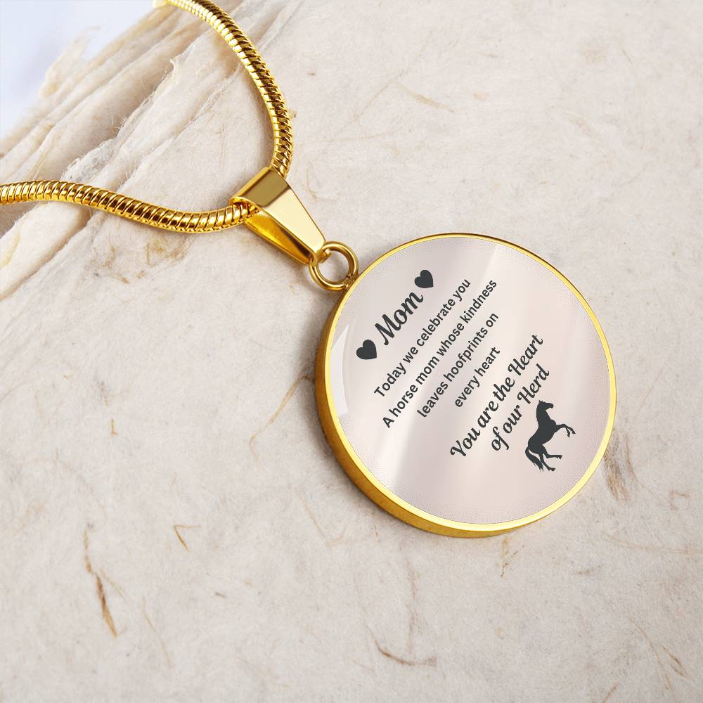 Horse Mom Necklace Gift – Heart Of Our Herd Jewelry for Mother’s Day