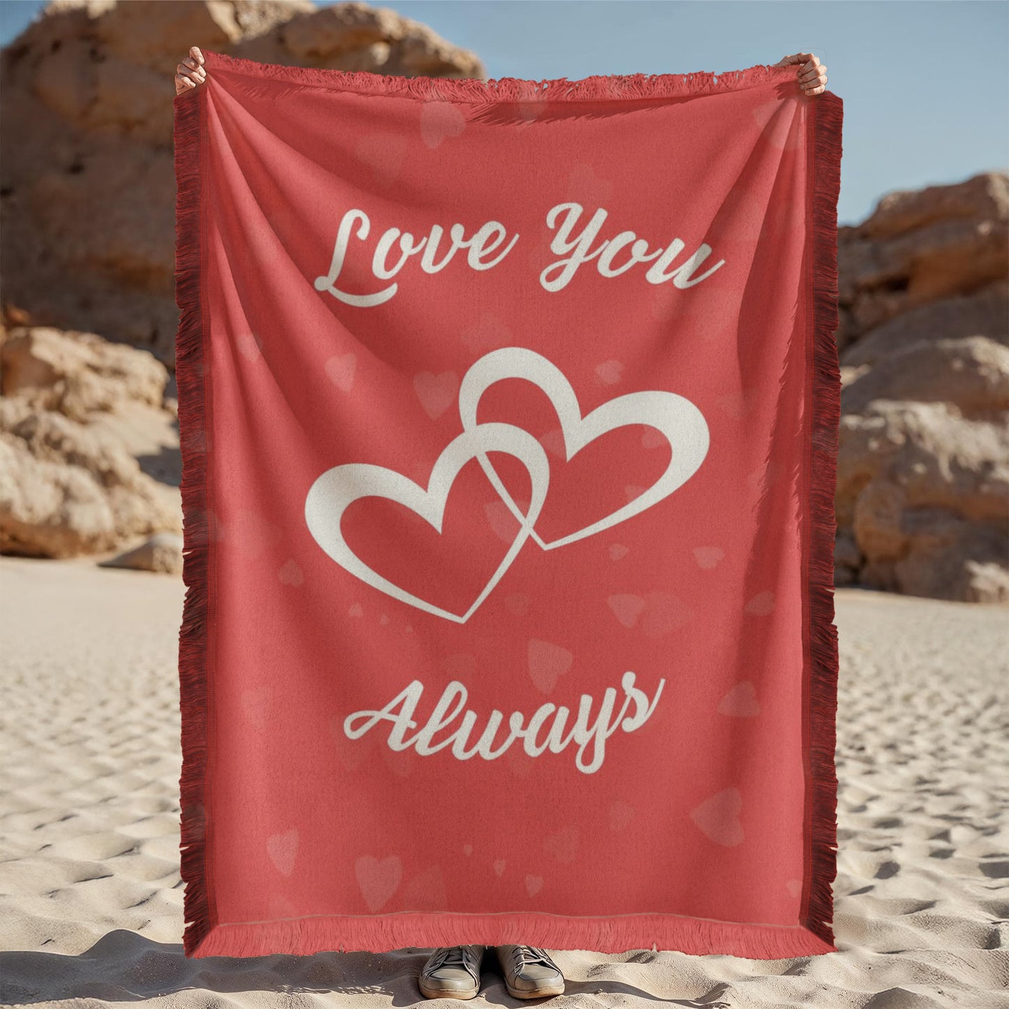 Love You Always Woven Blanket – Romantic Throw Gift for Couples