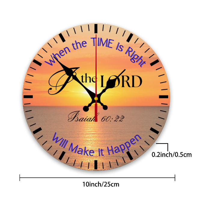 Christian Wall Clock – Isaiah 60:22 Scripture Sunrise Faith Decor