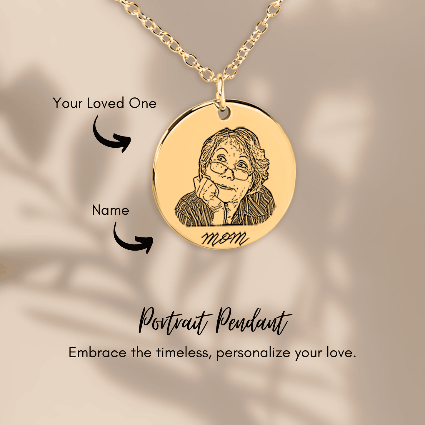 Customize Human Portrait   Pendant Necklace Jewelry