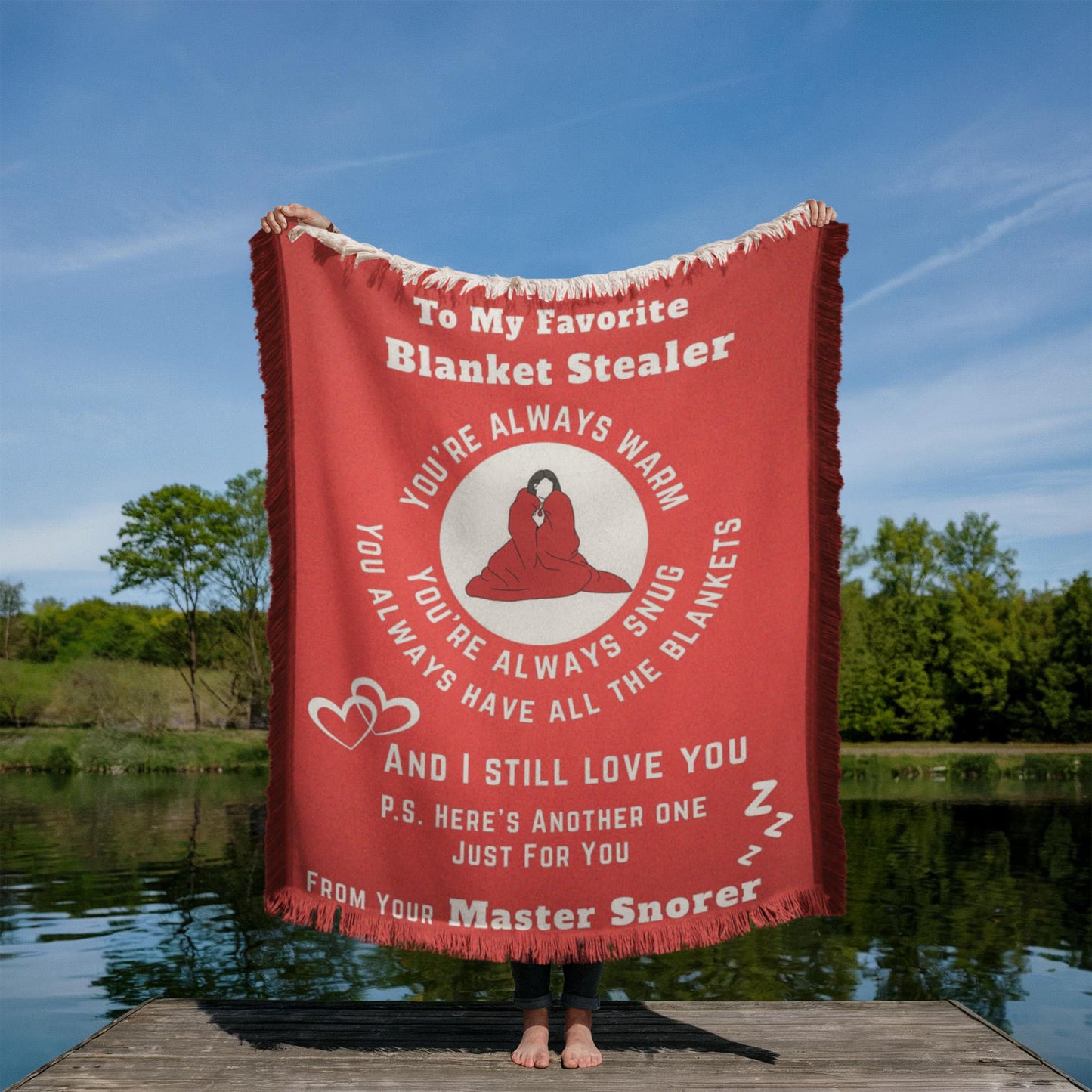 To My Favorite Blanket Stealer Woven Blanket – Funny Romantic Throw Gift for Couples
