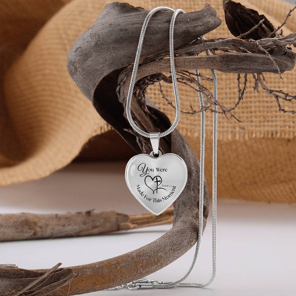 You were Made For This Moment Heart Necklace – Isaiah 60:22 Pendant Gift