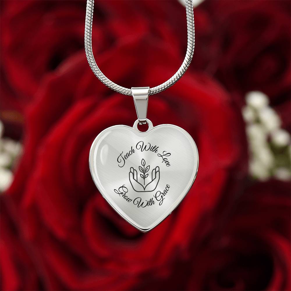 Teach With Love Heart Necklace – Father to Daughter Gift