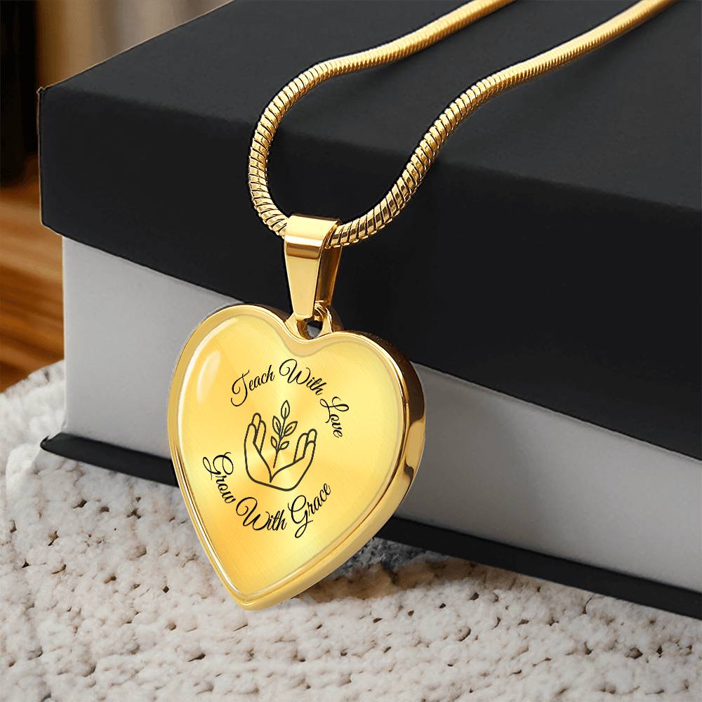 Teach With Love Heart Necklace – Father to Daughter Gift