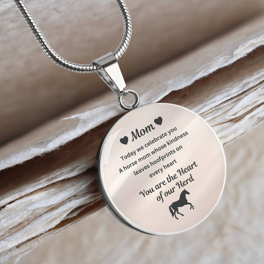 Horse Mom Necklace Gift – Heart Of Our Herd Jewelry for Mother’s Day