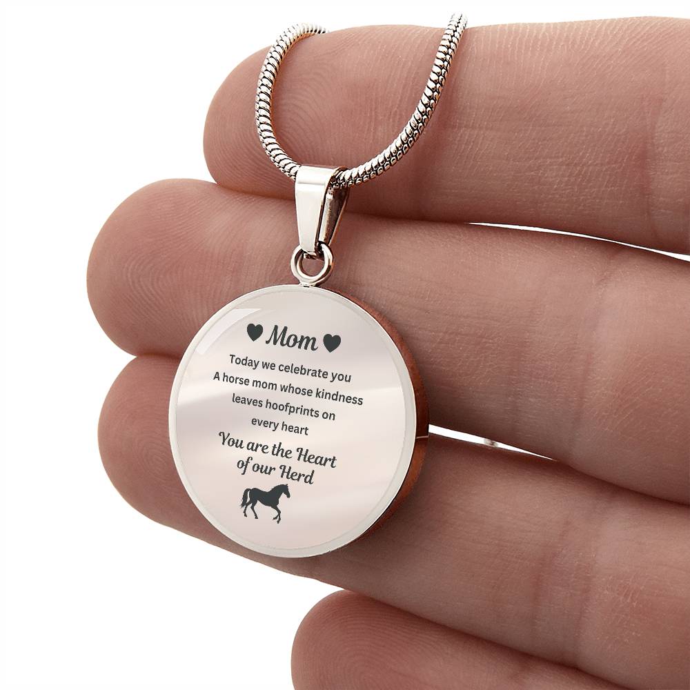 Horse Mom Necklace Gift – Heart Of Our Herd Jewelry for Mother’s Day