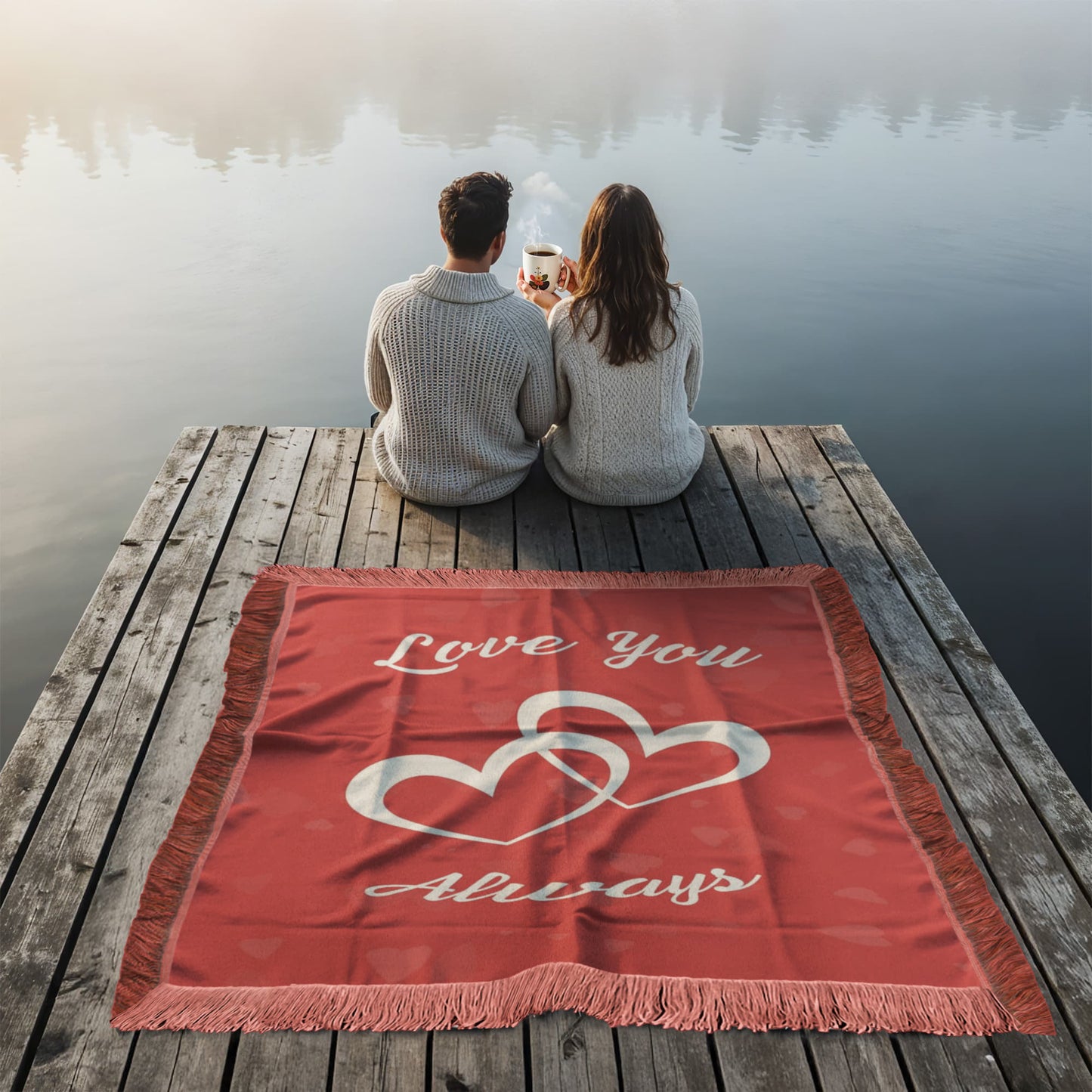 Love You Always Woven Blanket – Romantic Throw Gift for Couples