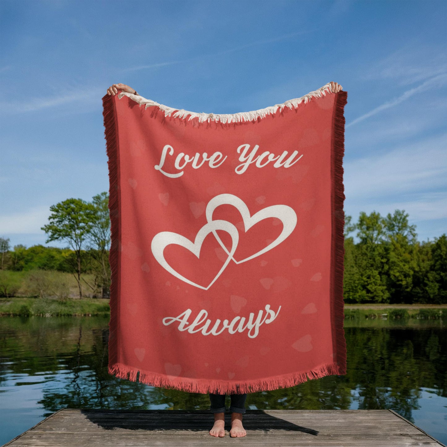 Love You Always Woven Blanket – Romantic Throw Gift for Couples