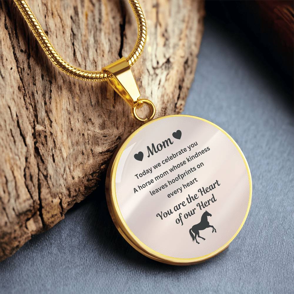 Horse Mom Necklace Gift – Heart Of Our Herd Jewelry for Mother’s Day
