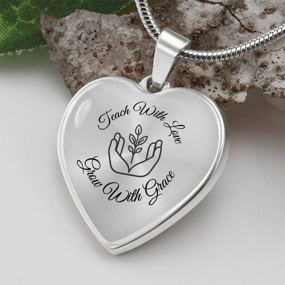 Teach With Love Heart Necklace – Father to Daughter Gift