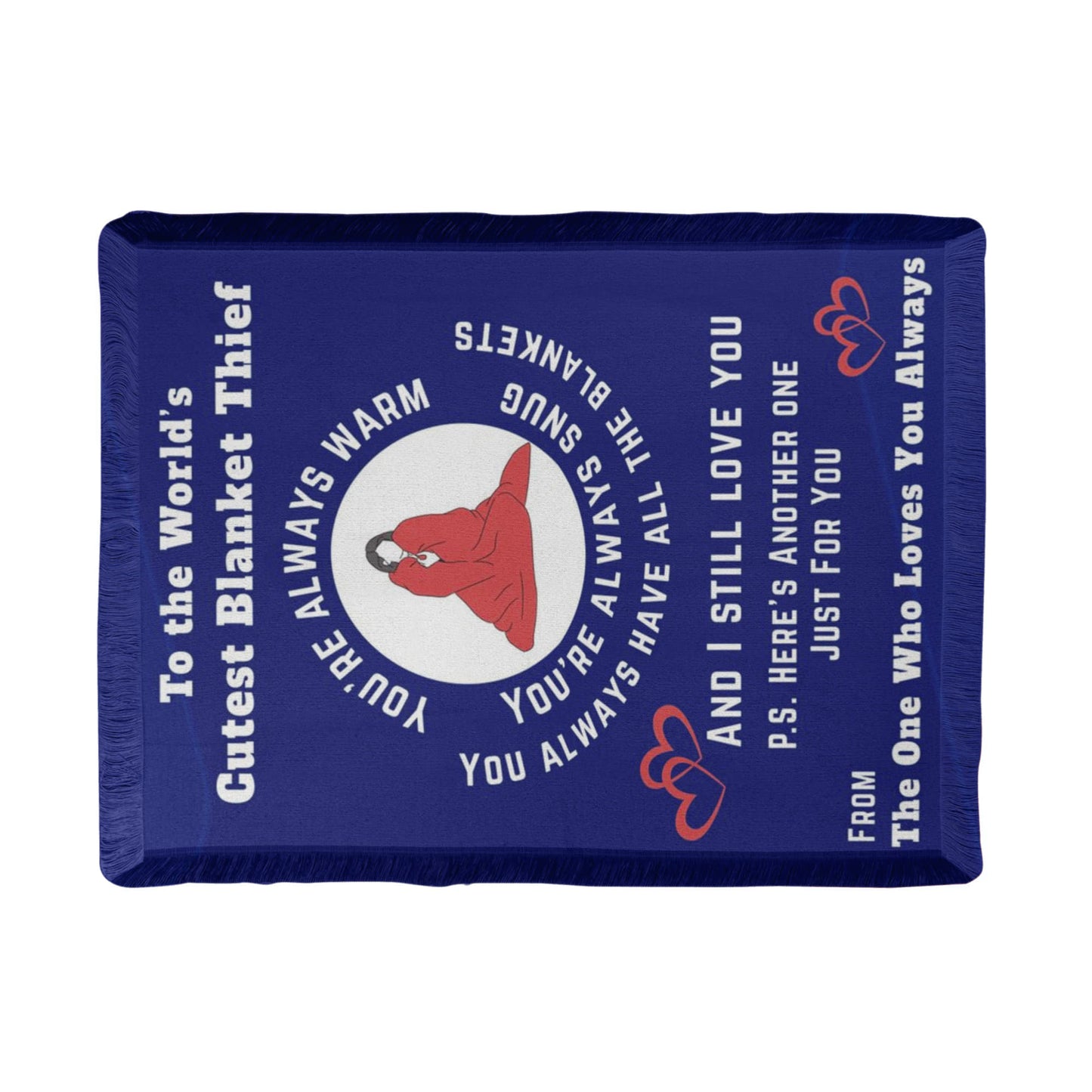 World’s Cutest Blanket Thief Cozy Woven Throw – Cute Couple Gift