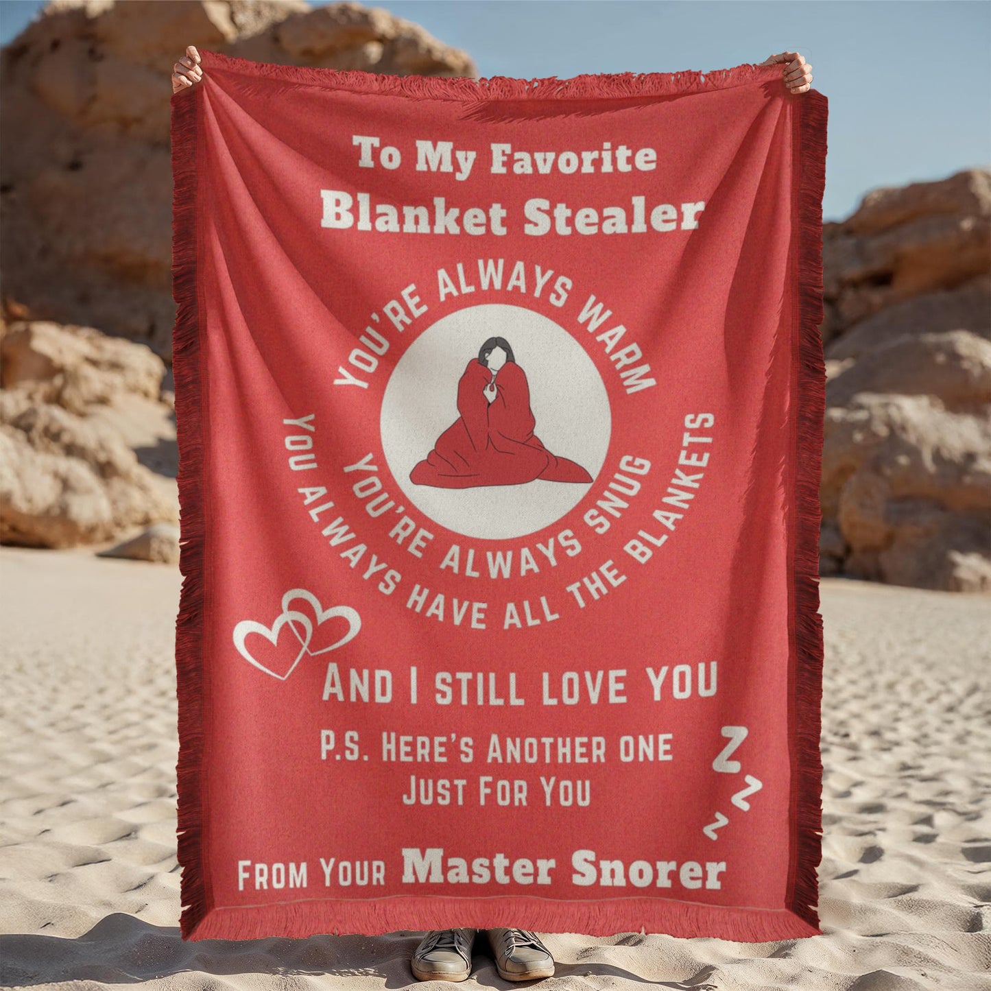To My Favorite Blanket Stealer Woven Blanket – Funny Romantic Throw Gift for Couples